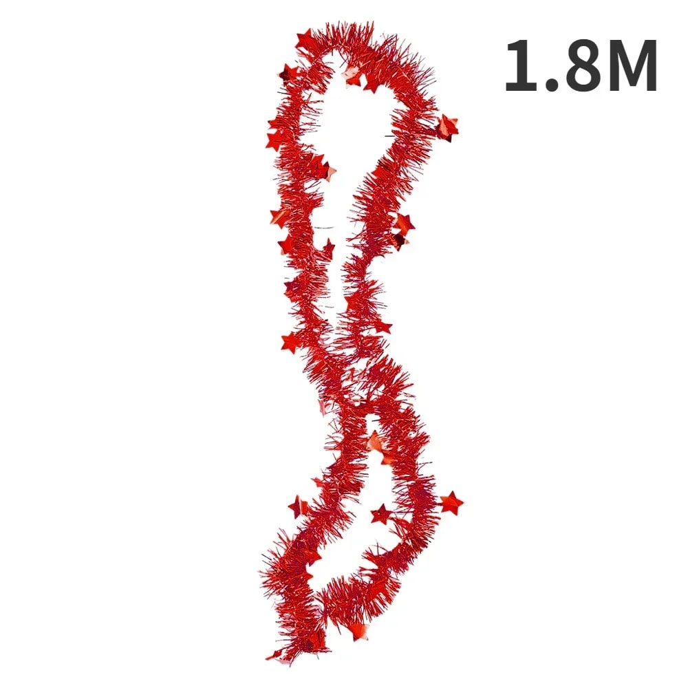 Christmas PVC Tinsel Ribbon Garlands Colorful Star Ornaments For Tree And Home Decor 7