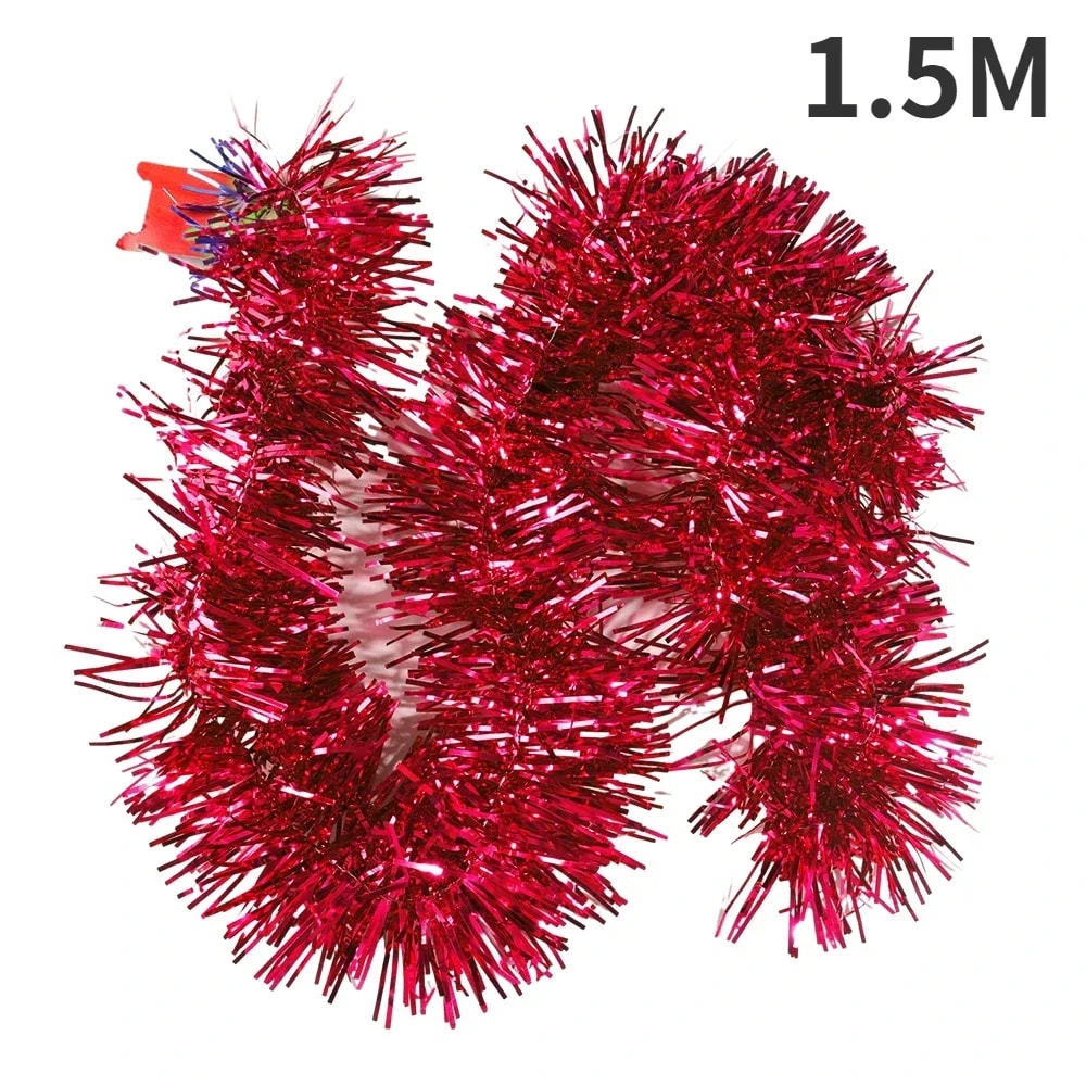Christmas PVC Tinsel Ribbon Garlands Colorful Star Ornaments For Tree And Home Decor 9