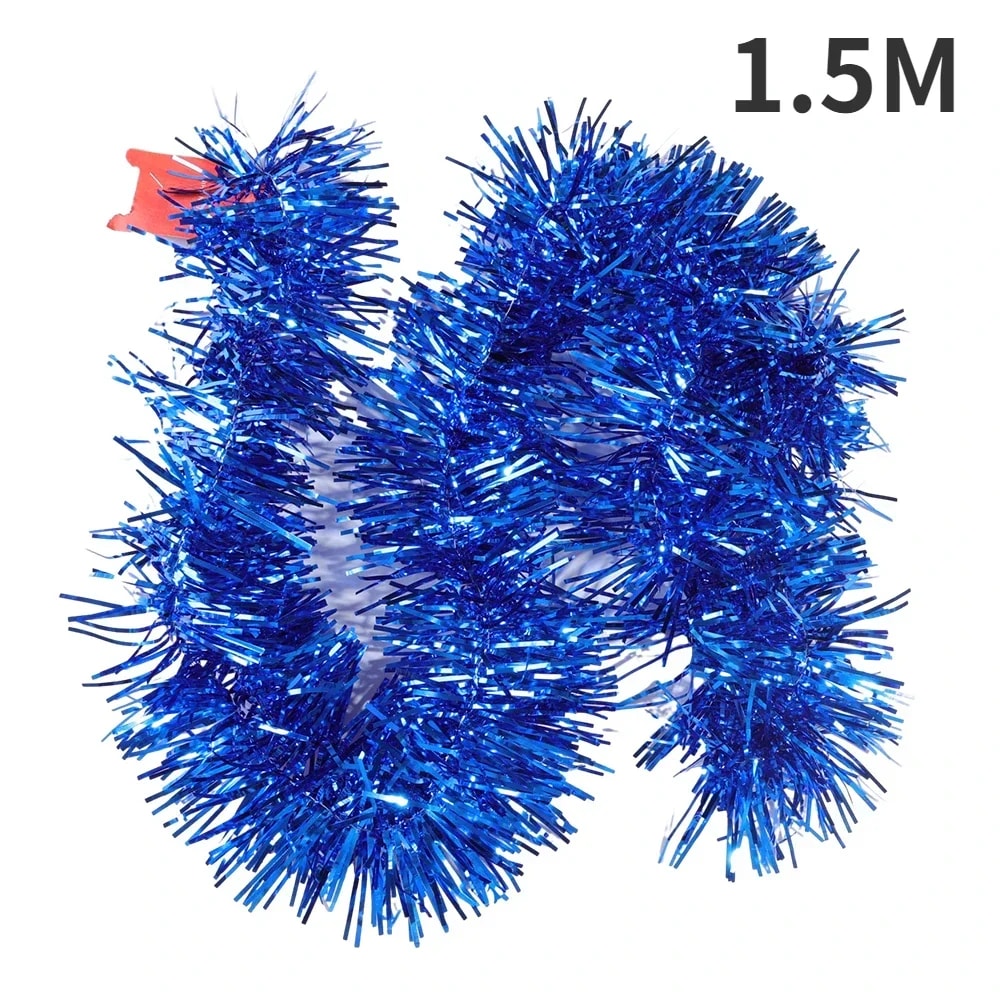 Christmas PVC Tinsel Ribbon Garlands Colorful Star Ornaments For Tree And Home Decor 12