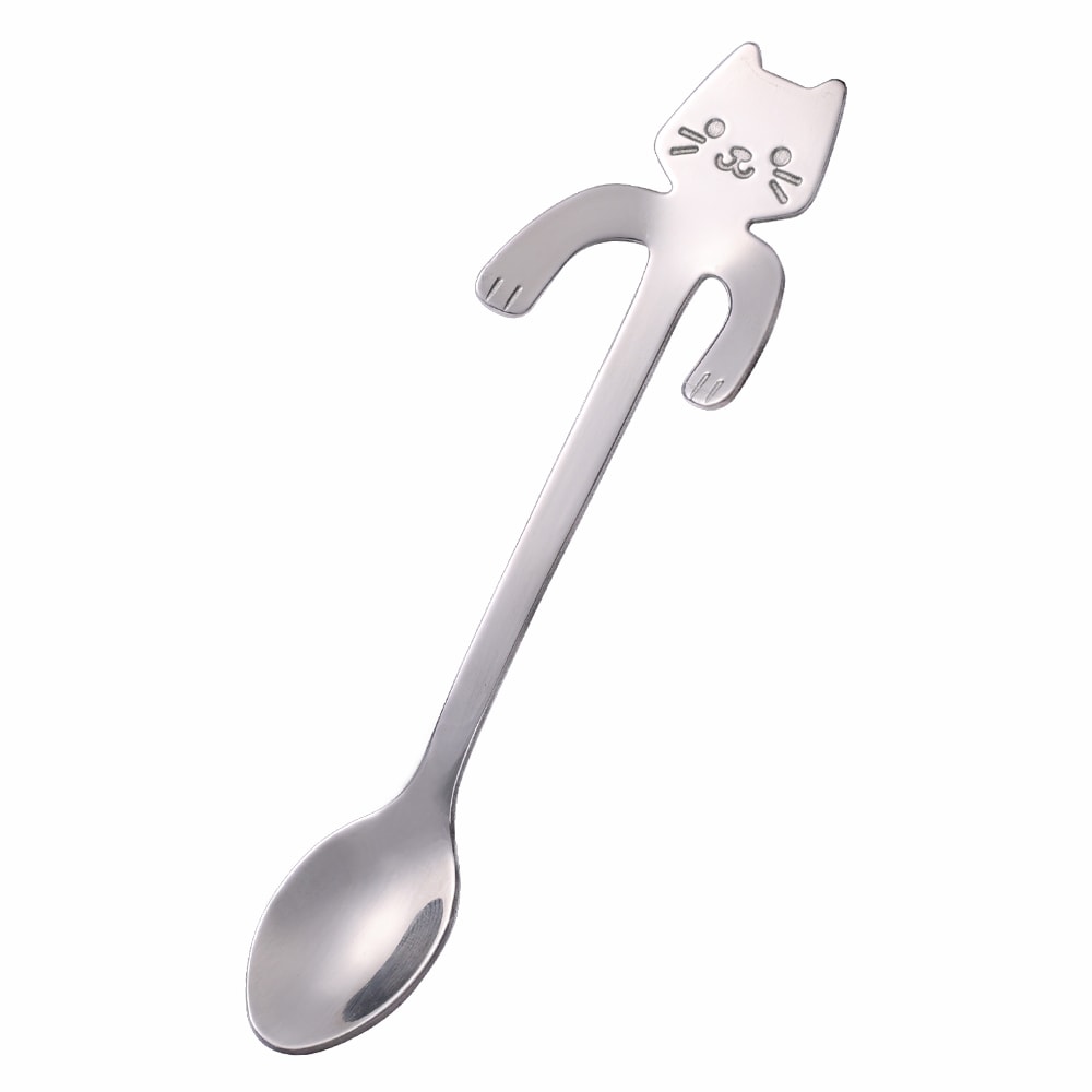 Mini Cute Cat Coffee Spoon Stainless Steel Teaspoon Dessert Snack Scoop Ice Cream Milk Children Spo 7