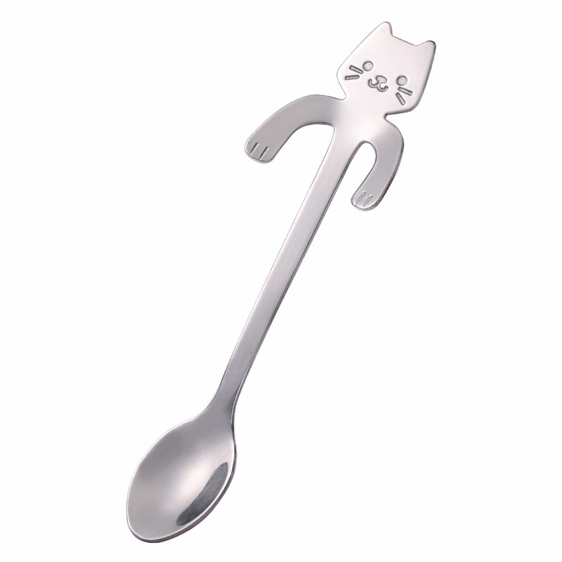 Mini Cute Cat Coffee Spoon Stainless Steel Teaspoon Dessert Snack Scoop Ice Cream Milk Children Spo 7