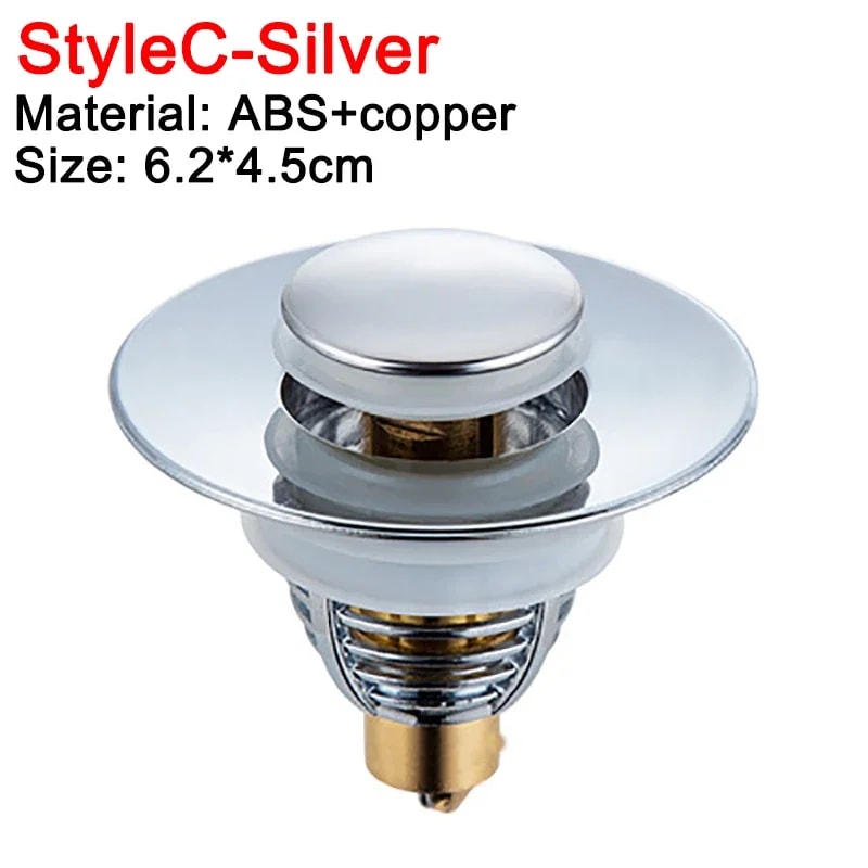 Bathroom Drain Cover PopUp Drain Stopper Hair Catcher Basin Filter Valve 7