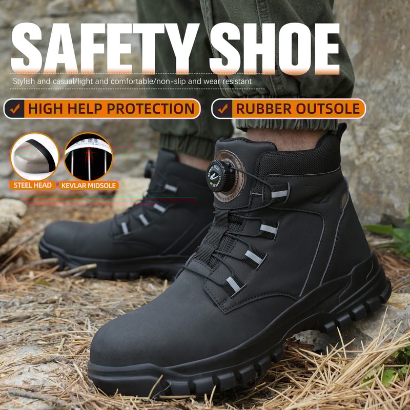 Waterproof Safety Boots For Men Indestructible Steel Toe Work Boots Antismash Stabresistant Safety 2