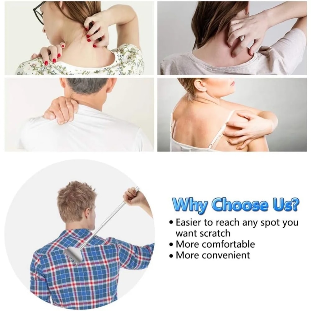 Extendable Back Scratcher For Men Portable Telescopic Metal Back Hand Massager Birthday Christmas G 4