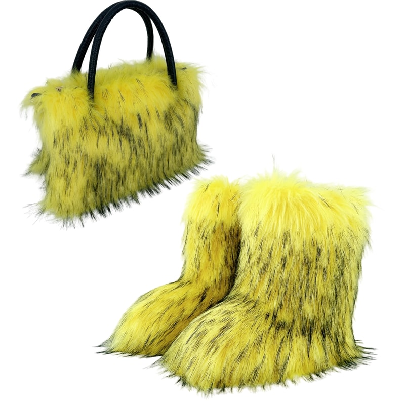 Fashion Women Handbag Faux Fur Fluffy Designer Plush Purses For Travel Autumn Winter Shopper Bags 2