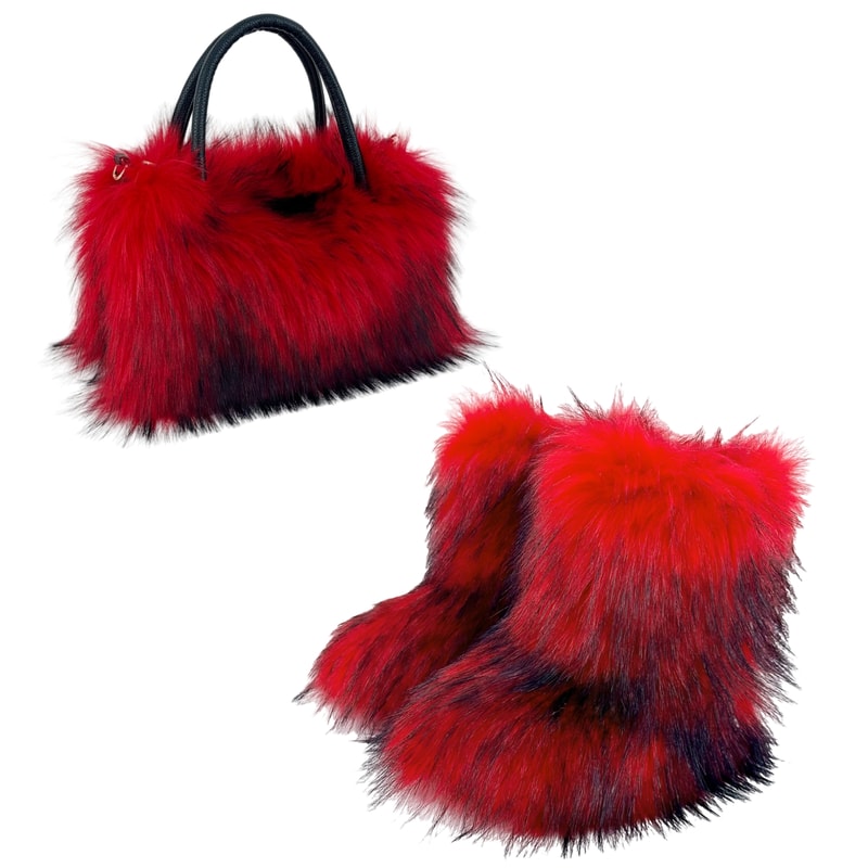 Fashion Women Handbag Faux Fur Fluffy Designer Plush Purses For Travel Autumn Winter Shopper Bags 3