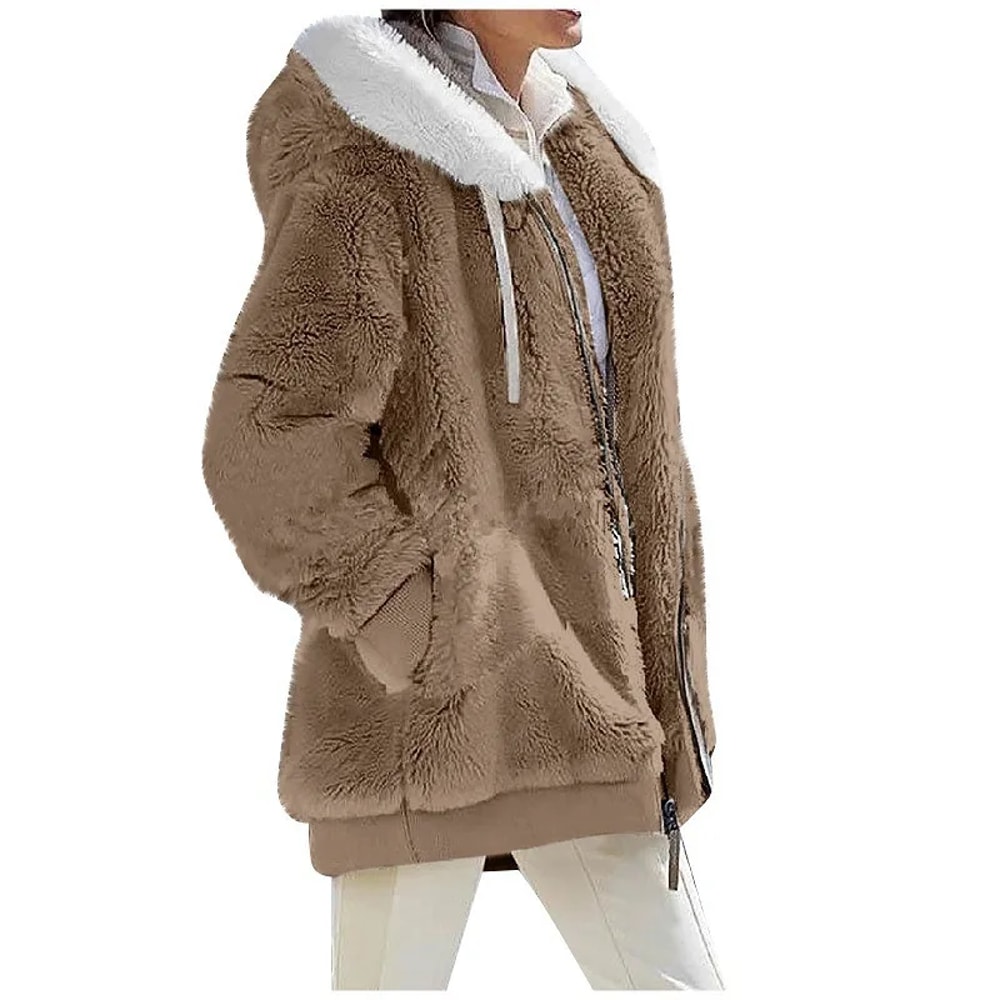 Autumn Winter Fashion Women Coat Cashmere Fleece Jacket 3