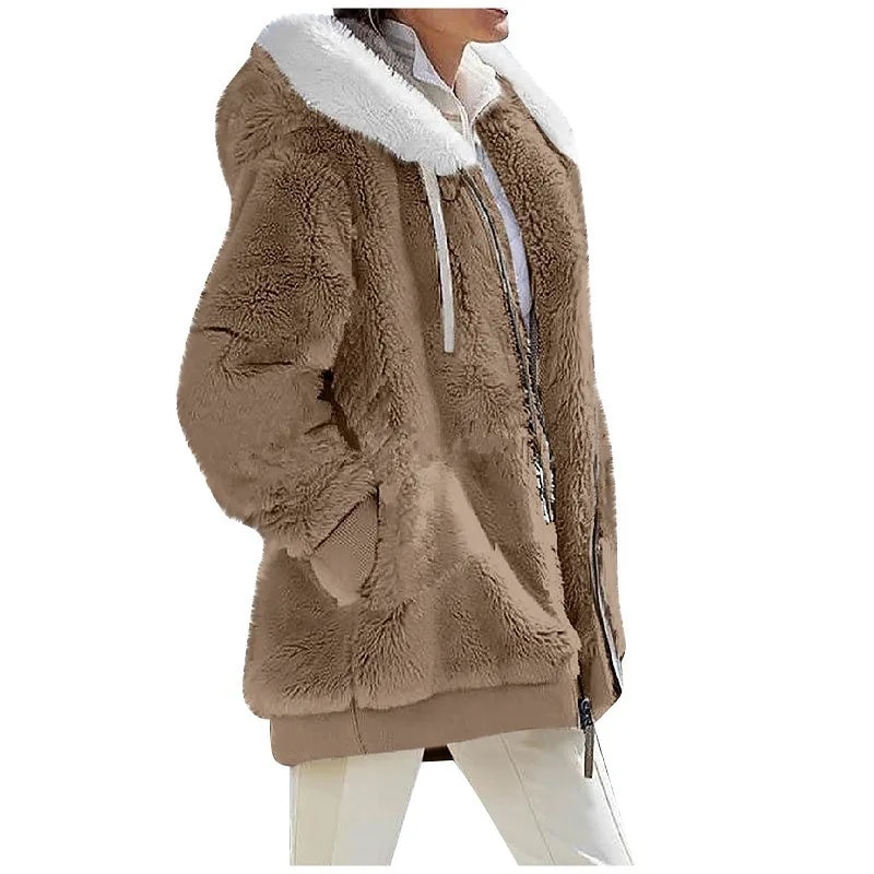 Autumn Winter Fashion Women Coat Cashmere Fleece Jacket 3