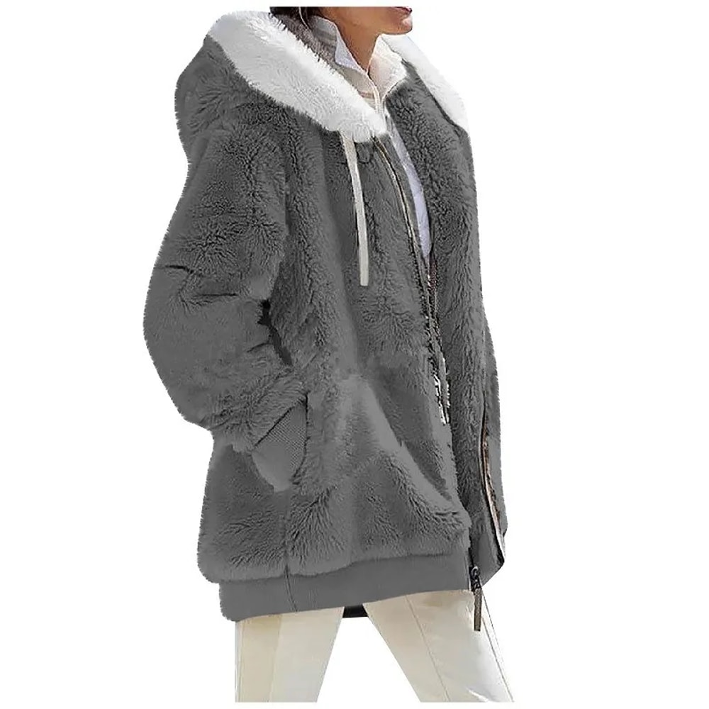 Autumn Winter Fashion Women Coat Cashmere Fleece Jacket 2
