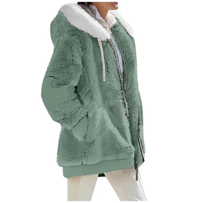 Autumn Winter Fashion Women Coat Cashmere Fleece Jacket 4