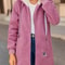 Thickened Fleecelined Sweatshirt Womens Hooded Top Cardigan Winter Trendy New Style Lamb Wool Jacke 2