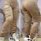 Women Casual Work Pants Autumn Winter Cuffed Cargo Pants With Chain Decor 3