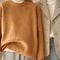 Soft Waxy Round Neck Cashmere Sweater Womens Loose Autumn Winter Short Base Sweater 6
