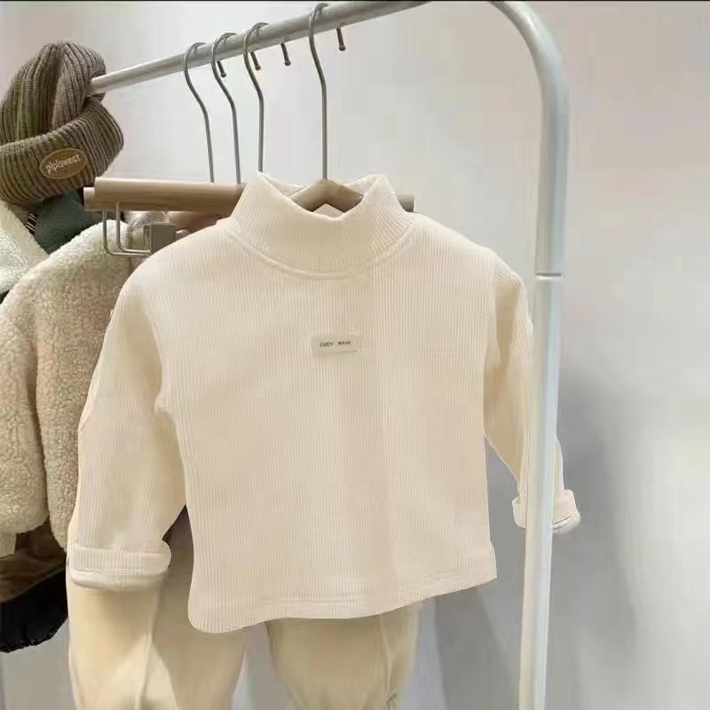 Children Winter Autumn Pullover Half High Neck Long Sleeve Baby Clothing Tops For Boys And Girls 3