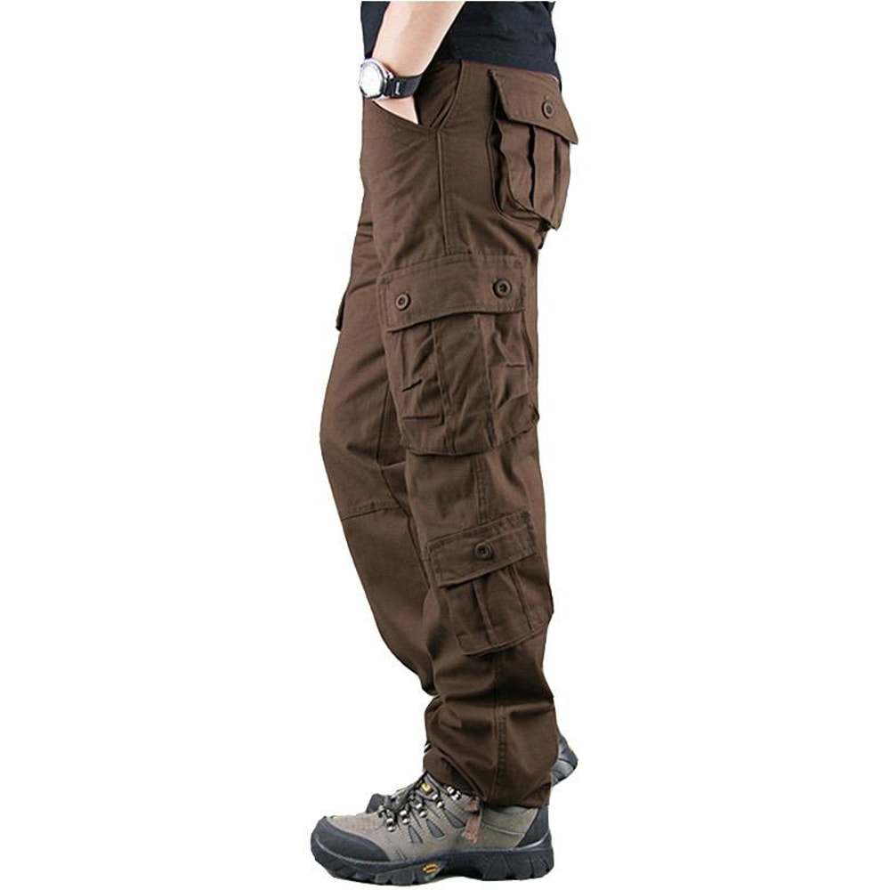Men Tactical Camouflage Overalls HighQuality Cotton Multi Pocket Trousers For Sports And Work 4