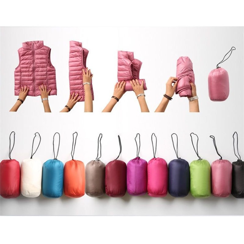 White Duck Down Jacket Women Vest Lightweight Puffer Sleeveless Winter Waistcoat Female Warm Outwea 0