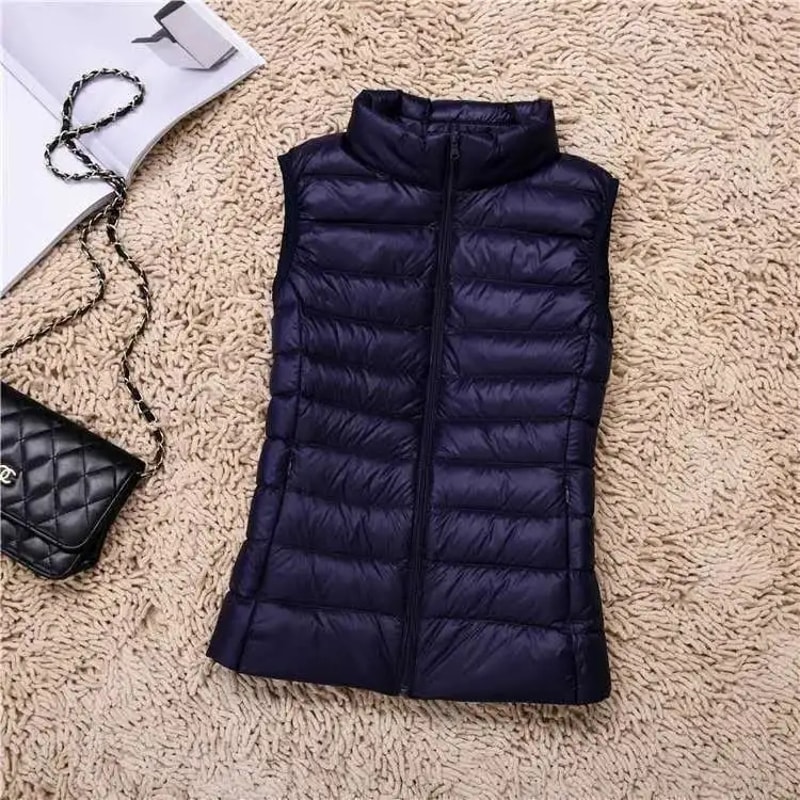 White Duck Down Jacket Women Vest Lightweight Puffer Sleeveless Winter Waistcoat Female Warm Outwea 1