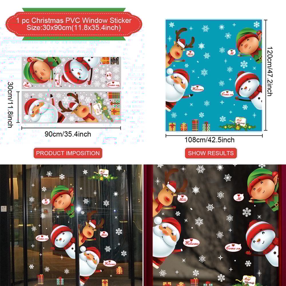 Christmas Wall Window Stickers Marry Christmas Decoration For Home Xmas Gift New Year Christmas Orn 2