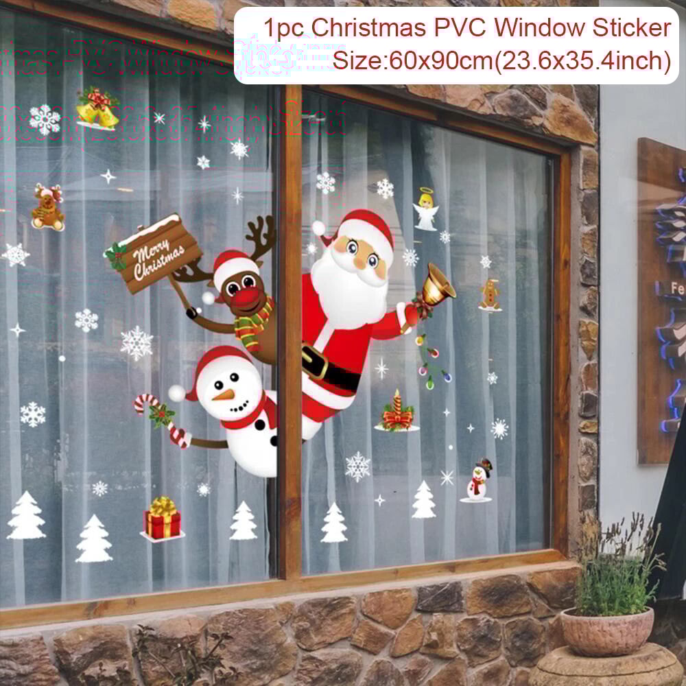 Christmas Wall Window Stickers Marry Christmas Decoration For Home Xmas Gift New Year Christmas Orn 1