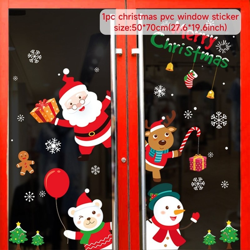Christmas Wall Window Stickers Marry Christmas Decoration For Home Xmas Gift New Year Christmas Orn 3