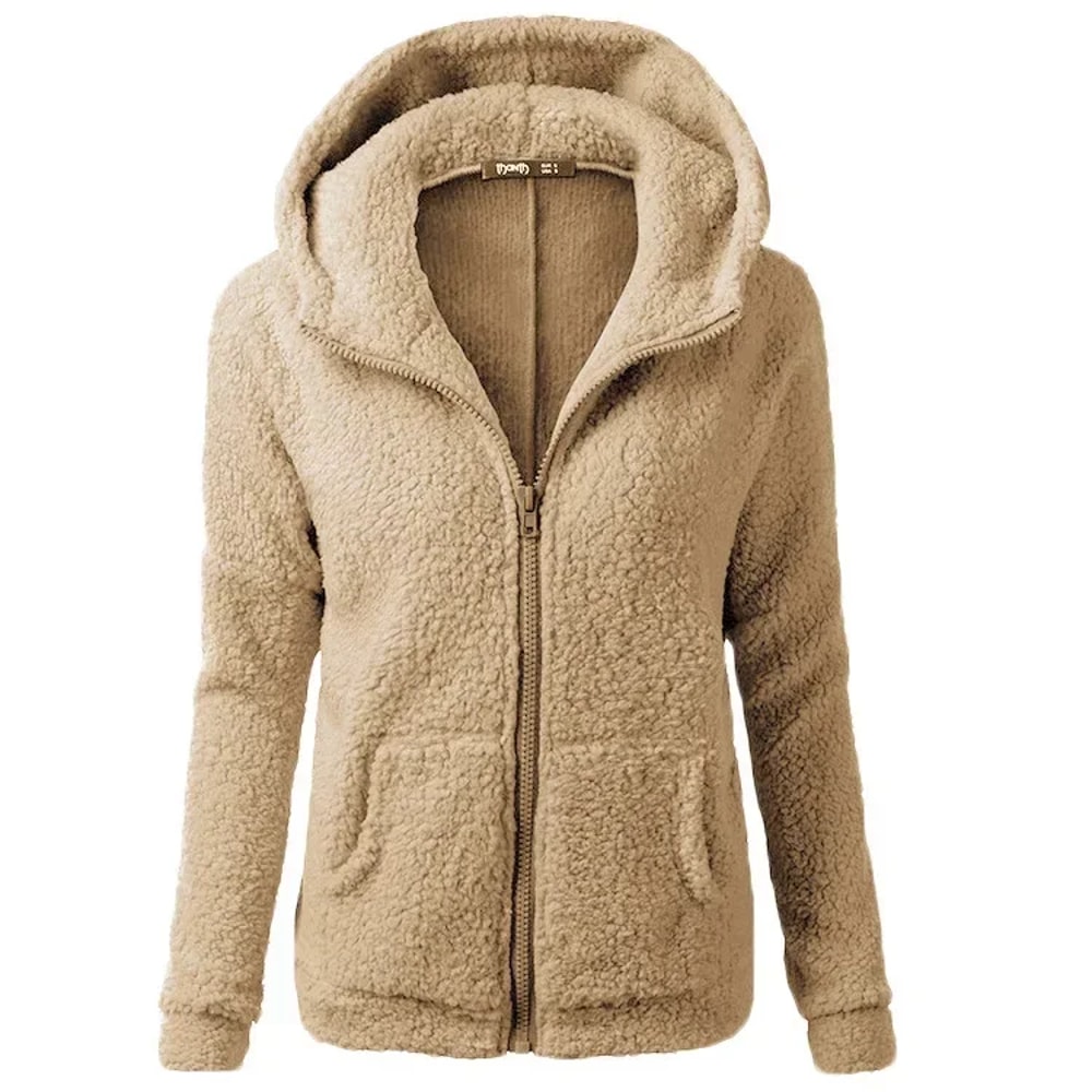Autumn Winter Warm Jacket Women Hoodie Hooded Casual Female Hoodies Sweater Shirt Zipper Coat Solid 3