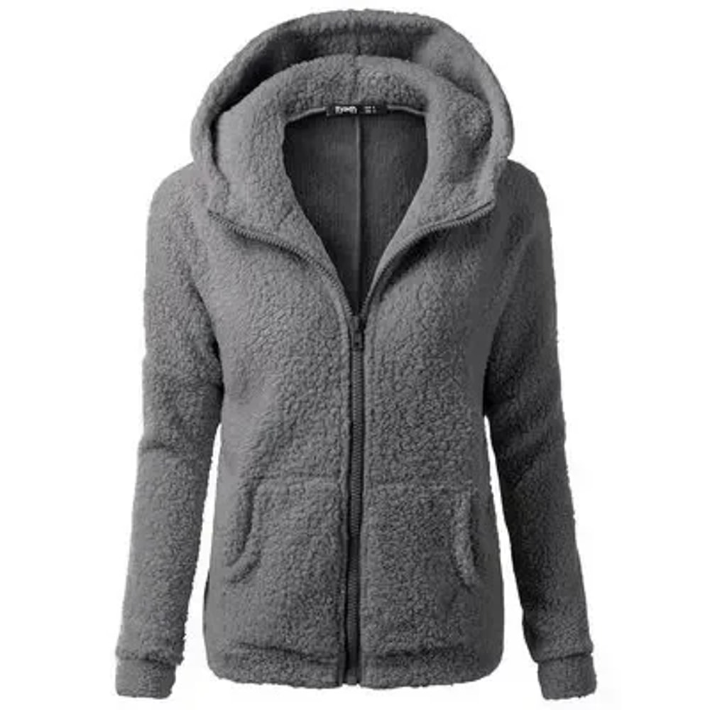 Autumn Winter Warm Jacket Women Hoodie Hooded Casual Female Hoodies Sweater Shirt Zipper Coat Solid 5