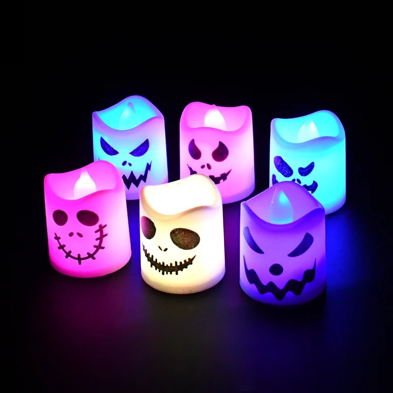 Halloween LED Ghost Pumpkin Candle Light Glowing Lamp Haunted House Party Decoration Horror Props 4