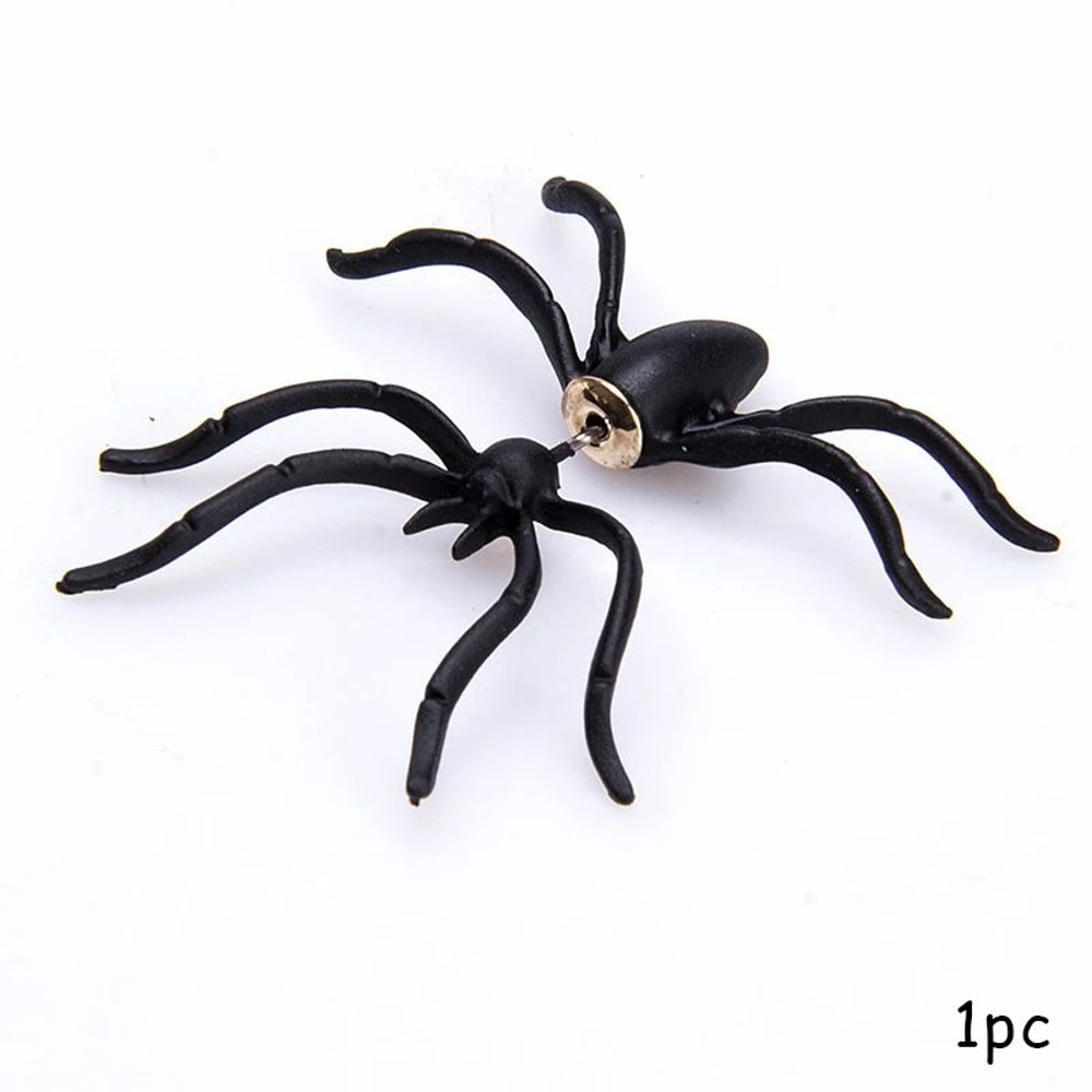 Halloween Party DIY Decoration Horror Black Spider Earrings Jewellery Piercing Clothing Decoration 3