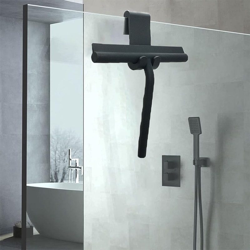 Bathroom Shower Squeegee Household Glass Wiper Silicone Scraper Tiles Cleaning Tool With Hanging Ho 2