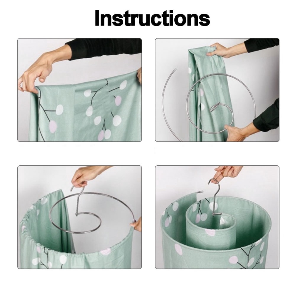 Large Round Rotating Quilt Drying Rack, Household Spiral Clothes Drying Rack for Bed Sheets and Covers