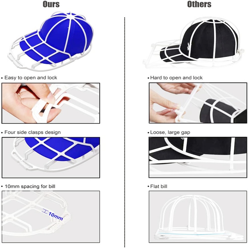 Multi-functional Baseball Cap Washer for Adult and Kid's Hats, Hat Washer Frame and Cleaner Protector