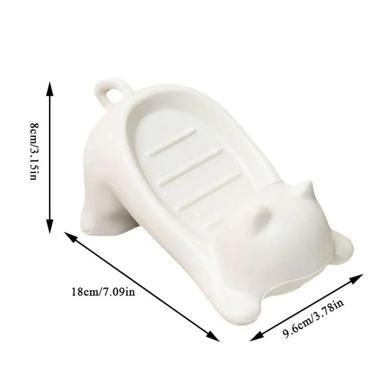 Cute Catshaped Soap Dish Drain Able Sponge Soap Bar Holder Creative Water Drain Soap Tray For House 2