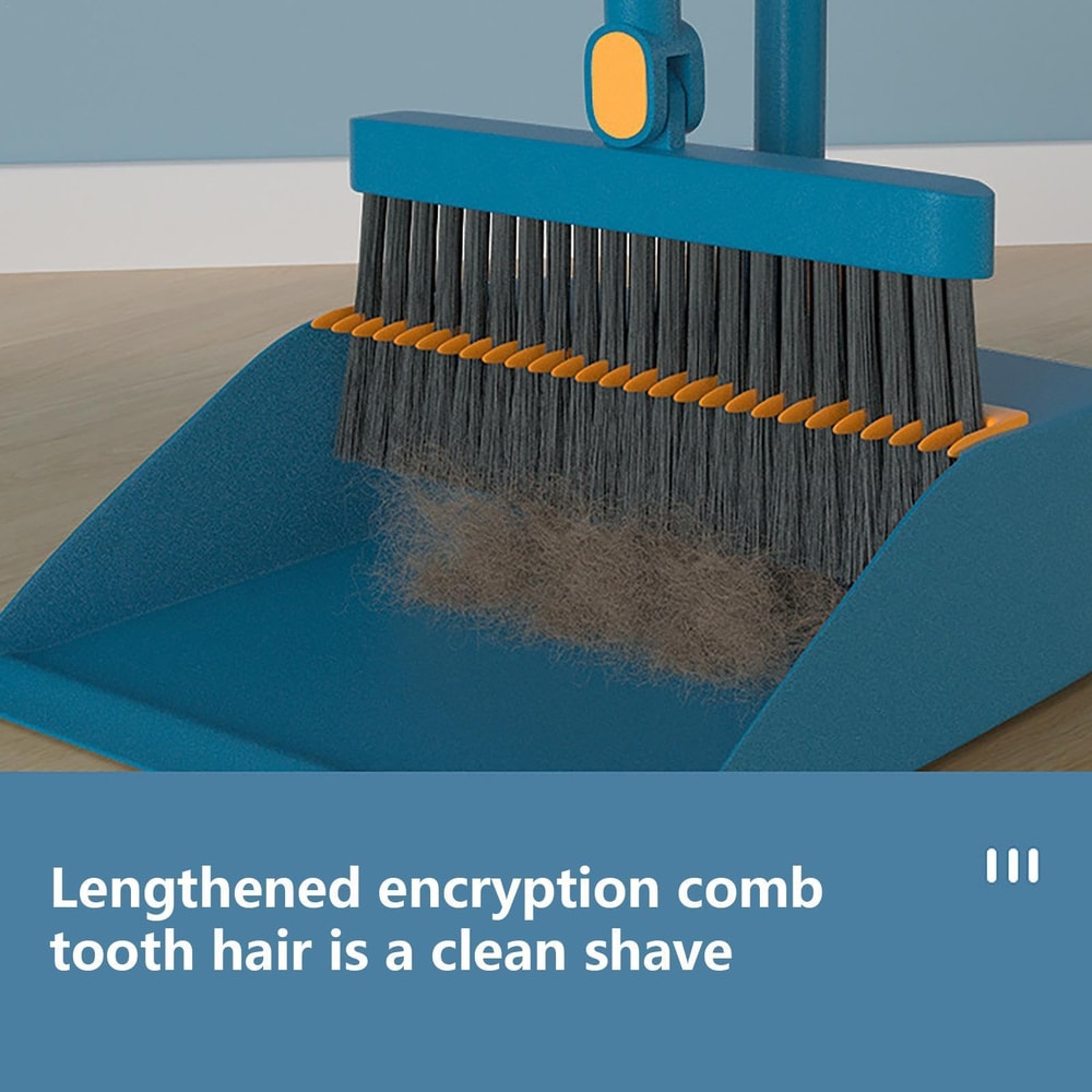 Fold Able Broom And Dustpan Set Household Sweeping Tool Rotating Small Size For Hair And Garbage Cl 1