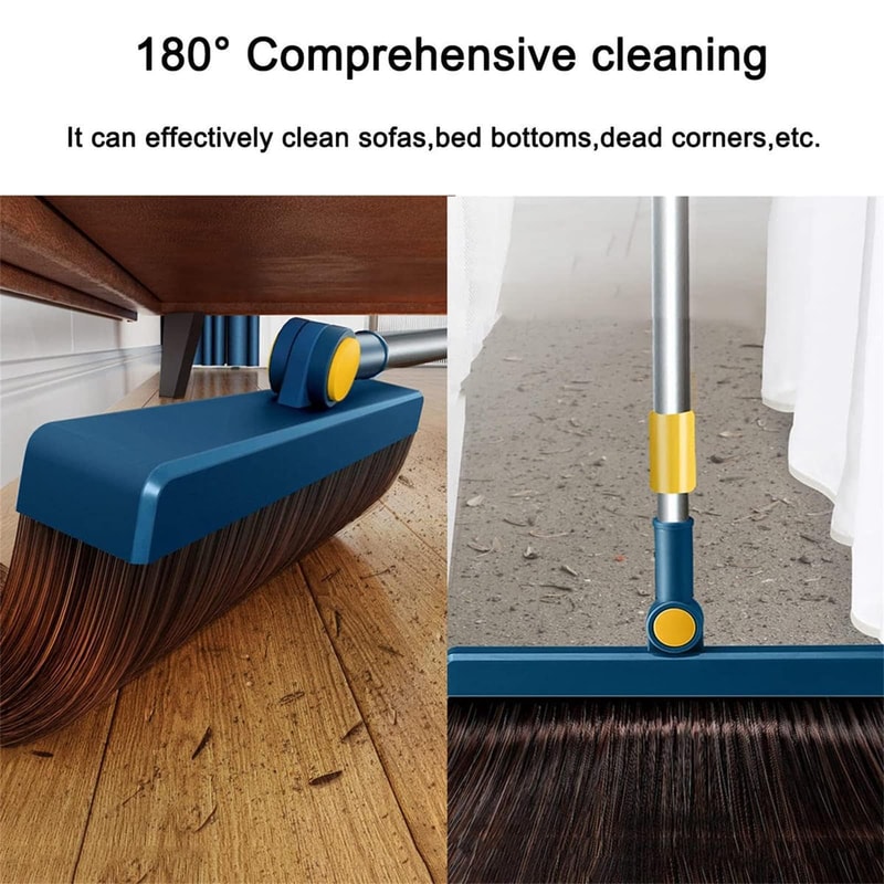 Fold Able Broom And Dustpan Set Household Sweeping Tool Rotating Small Size For Hair And Garbage Cl 3