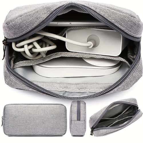 Storage Bag for Cables, SD Cards, and Power Banks, Travel Electronics Organizer