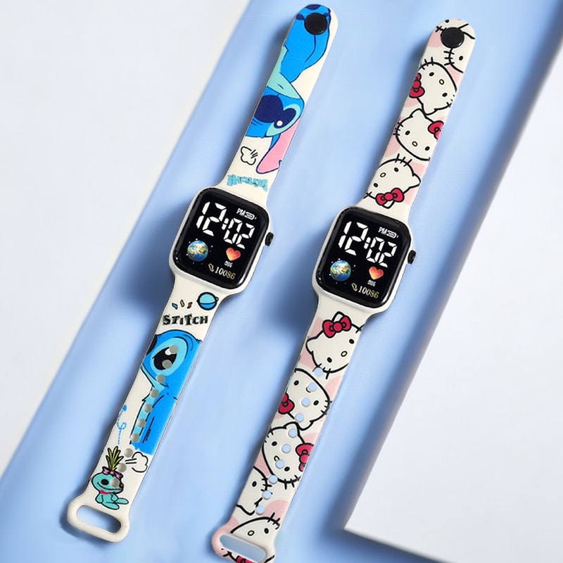 Hello Kitty Digital Watch New Stitch Children Watches Girls Digital Watch For Women 0