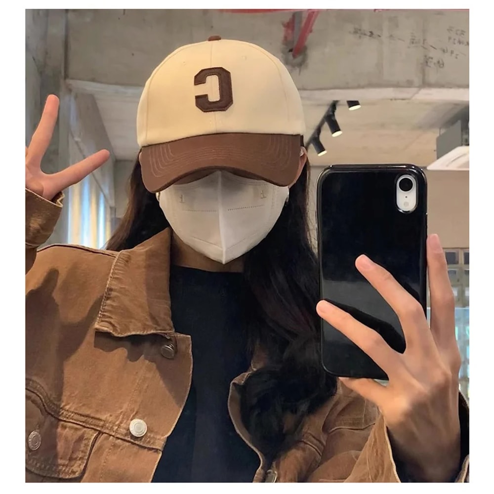 Fashion Baseball Cap For Women And Men Color Block Design Letter C Patch Summer Sun Visor 1