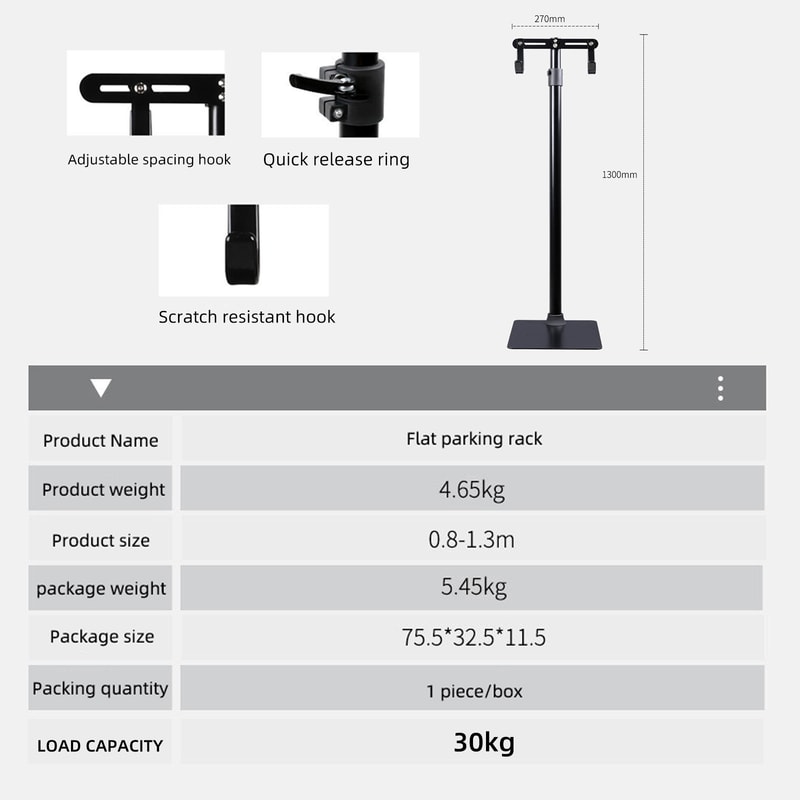 Think Rider Aluminium Alloy Bike Rack Adjustable Hook Floor Standing Bike Storage 2