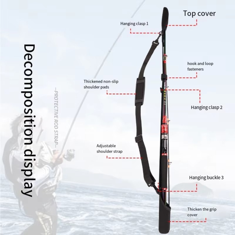 Adjustable Fishing Rod Storage Bag Portable Fishing Rod Protector Reel Fishing Accessories 2