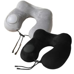 press and inflate portable neck pillow, detachable for cleaning, suitable for travel, camping, and business trips