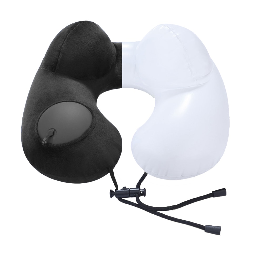 Press and Inflate Portable Neck Pillow, Detachable for Cleaning, Suitable for Travel, Camping, and Business Trips