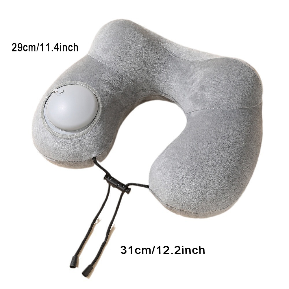Press and Inflate Portable Neck Pillow, Detachable for Cleaning, Suitable for Travel, Camping, and Business Trips