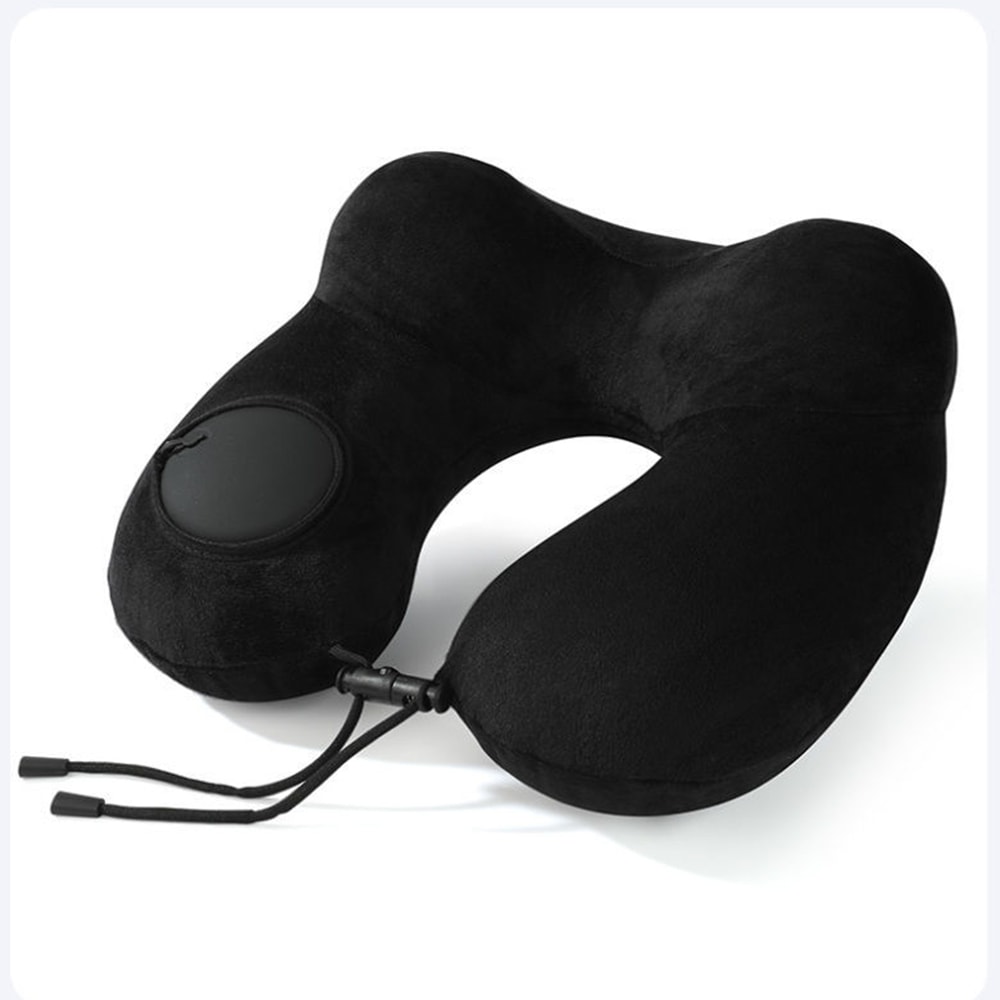 Press and Inflate Portable Neck Pillow, Detachable for Cleaning, Suitable for Travel, Camping, and Business Trips
