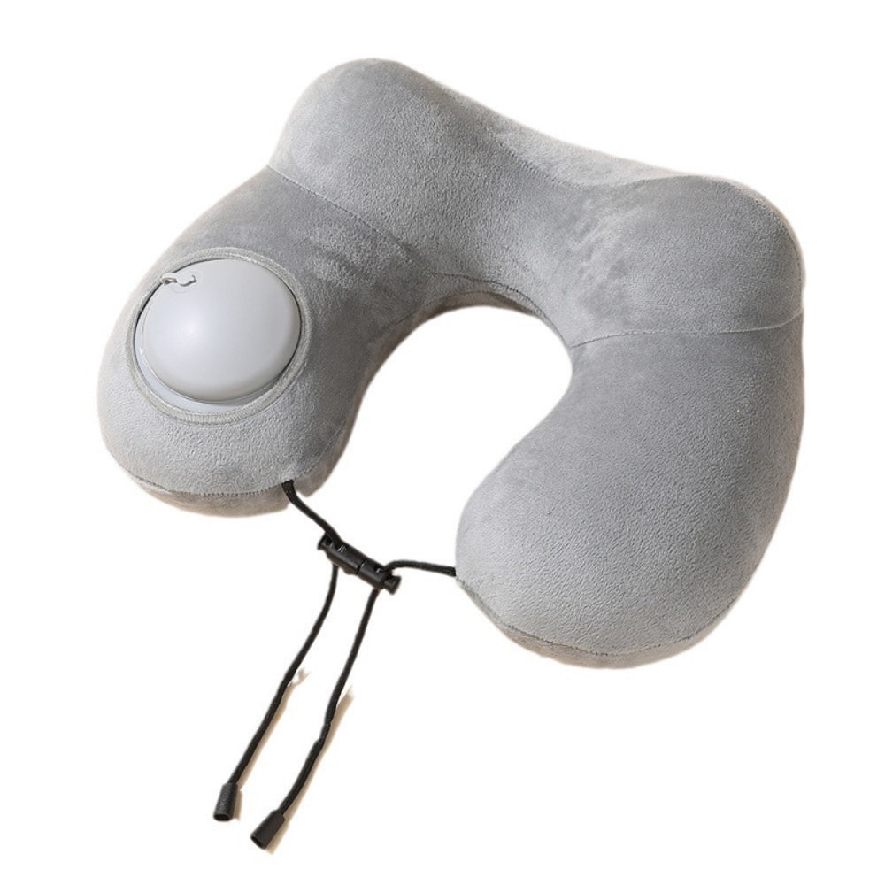 Press and Inflate Portable Neck Pillow, Detachable for Cleaning, Suitable for Travel, Camping, and Business Trips