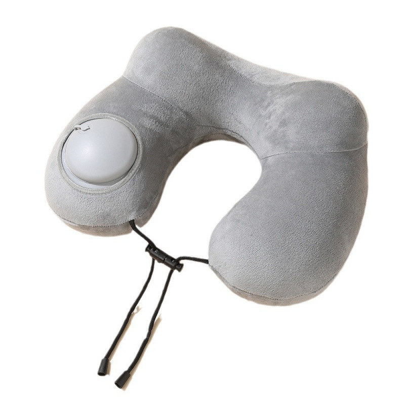 Press and Inflate Portable Neck Pillow, Detachable for Cleaning, Suitable for Travel, Camping, and Business Trips