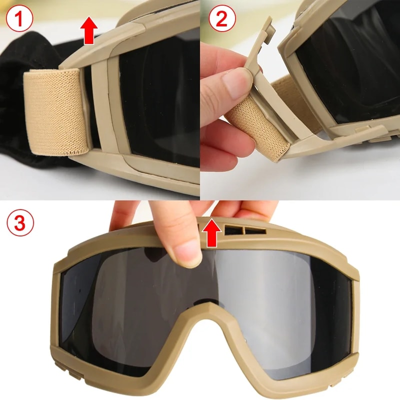 New Air Soft Tactical Goggles Wind Proof Dust Proof Motorcycle Glasses 4