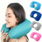 Flocking Inflatable Neck Pillow For Travel Business Trips SelfFilled Portable And Convenient 0