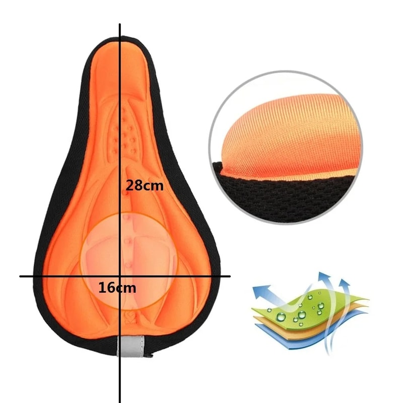 Bicycle Saddle 3D Soft Cycling Seat Cover Mountain Bike Breathable Cushion Thickened Sponge Pad 1