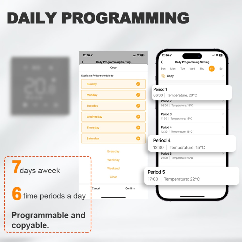 Smart WiFi Thermostat Zigbee Wireless Temperature Controller Battery Powered For Water And Gas Boil 3