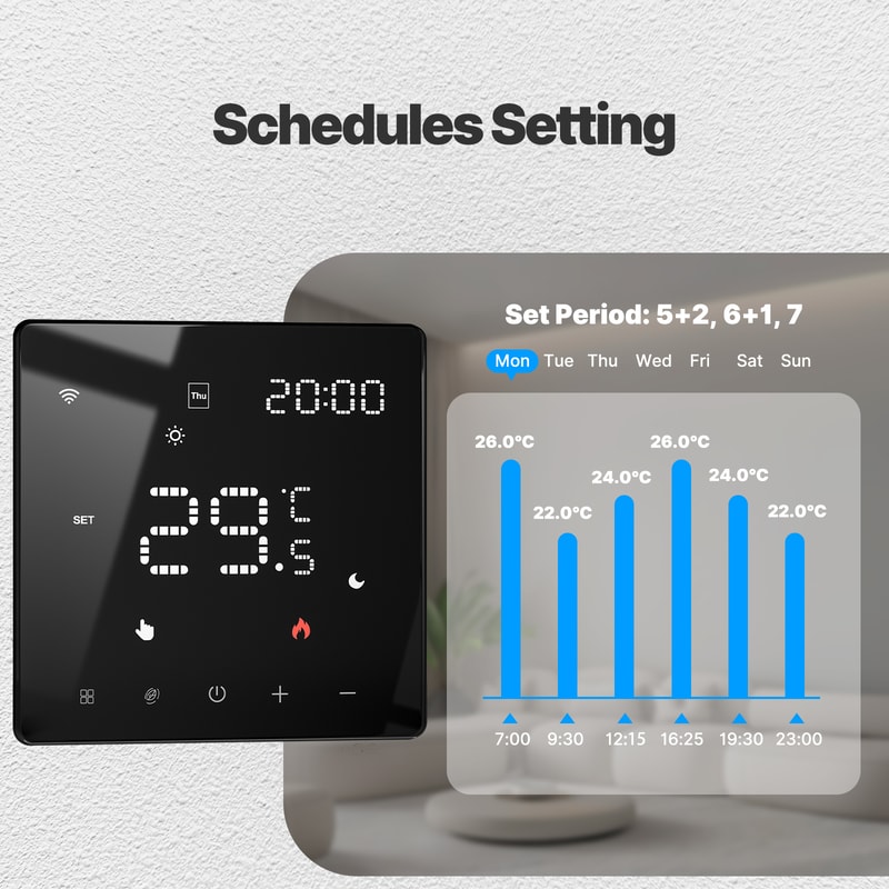 WiFi Smart Thermostat Programmable Temperature Controller Electric Heating With Alexa And Google Ho 2